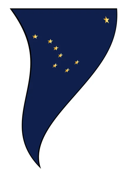 Bandera del Estado de Alaska como ondeando triángulo Bunting — Archivo Imágenes Vectoriales