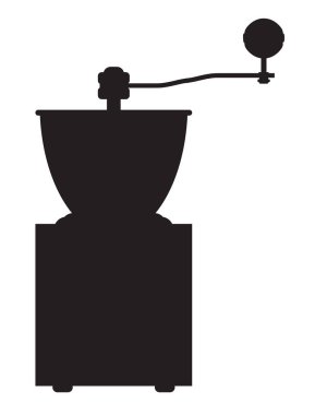 Tahta bir kahve öğütücüsünün izole edilmiş silueti.
