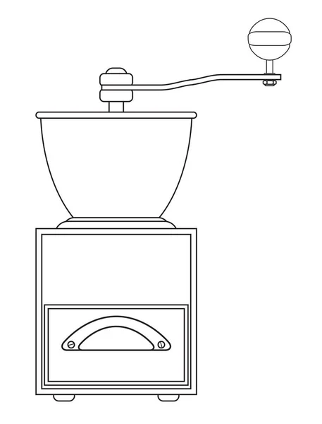 分离出来的木制咖啡研磨机概述 — 图库矢量图片