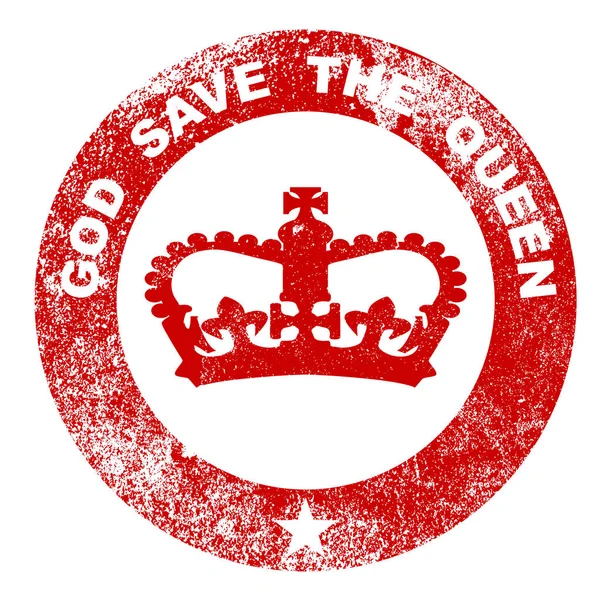 God Save the Queen Rubber Stamp — Stockový vektor