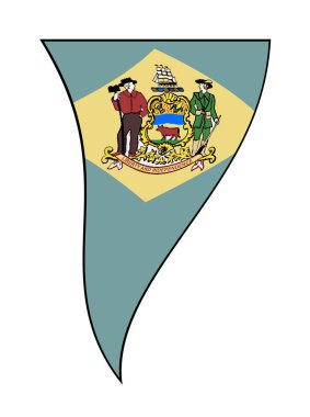 Delawarestate Bayrağı Çırpınan Bunting Üçgeni