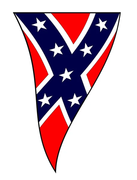 Burgeroorlog Geconfedereerde vlag als golvende bunting driehoek — Stockvector