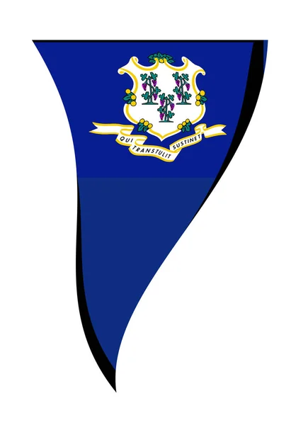 Connecticut State Flag as Fluttering Bunting Triangle — Stockový vektor