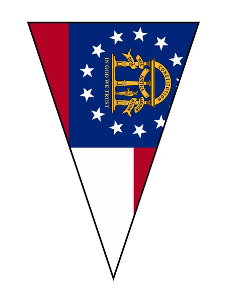 Georgia Bandiera di Stato come Bunting Triangle — Vettoriale Stock
