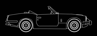 Siyah hatlı, beyazlı spor araba.