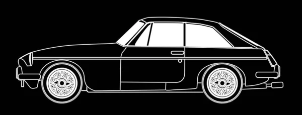 Uk Sports Car Coupe obrys — Stockový vektor