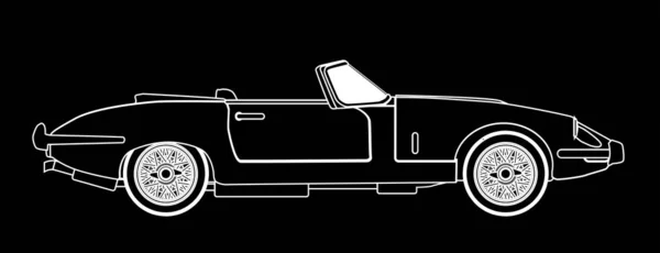 Klasyczny super szybki samochód sportowy Zarys — Wektor stockowy