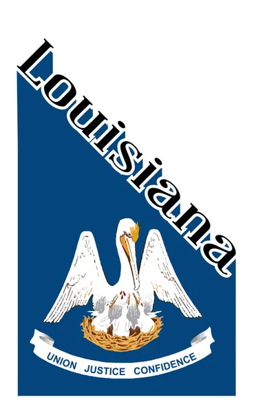 Tekst cienia z flagą stanu Luizjana — Wektor stockowy