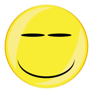 Gülümseyen surat düğmesi izole edildi.