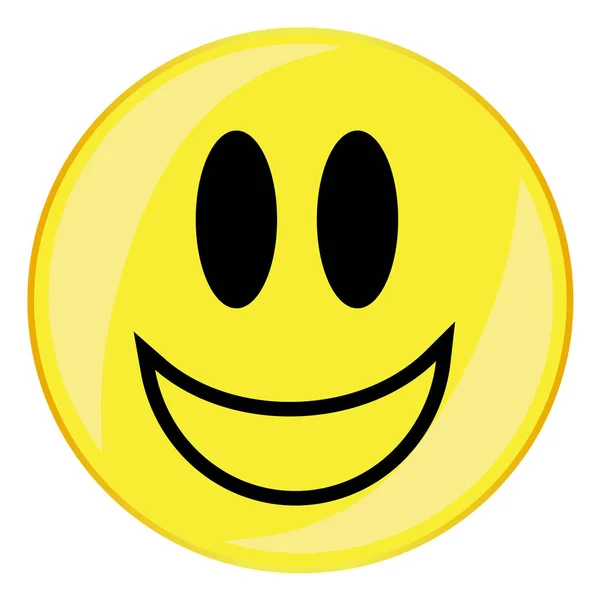Velmi šťastný úsměv tvář tlačítko izolované — Stockový vektor