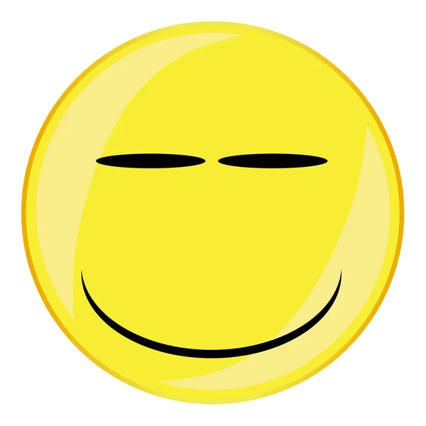 Smirk Smile Face Button Isolated — стоковий вектор