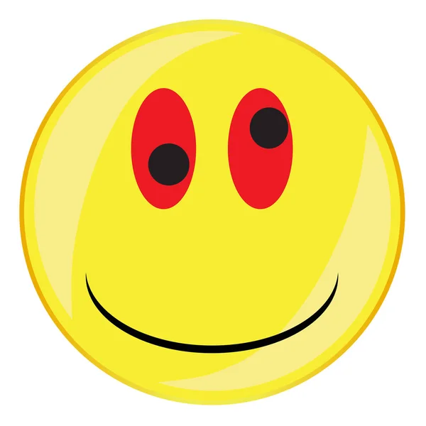 Drunken Smile Face Button Isolated — Stock Vector