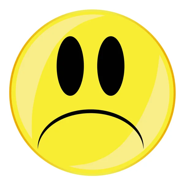 Unhappy Smile Face Button Isolated — 스톡 벡터