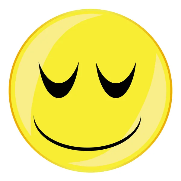 Botão de rosto de sorriso sonolento isolado — Vetor de Stock