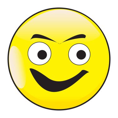 Büyük Gözler Gülen Yüz Düğme Duygusallığı