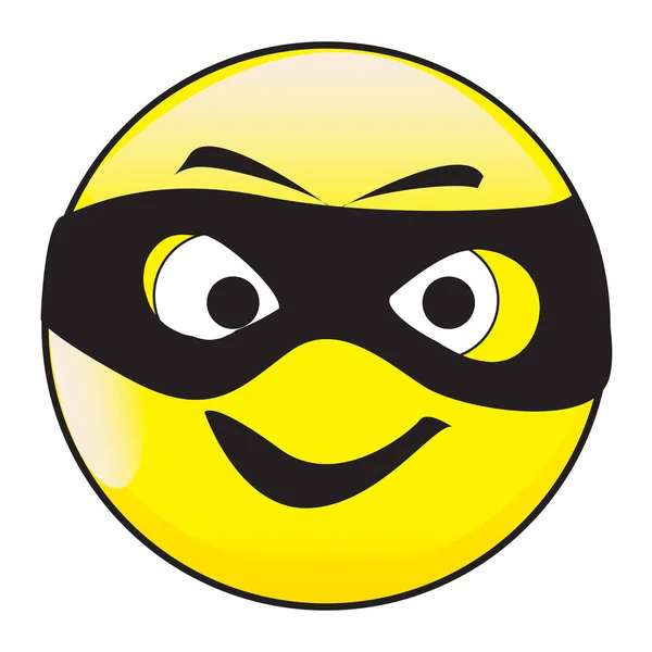 Masked Smile Face Emoticon — стоковый вектор