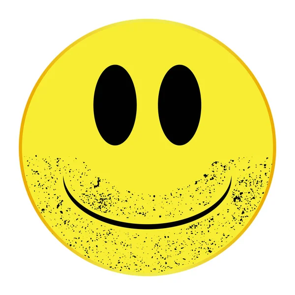Kirli Gülücük Yüzlü İzole Düğme — Stok Vektör