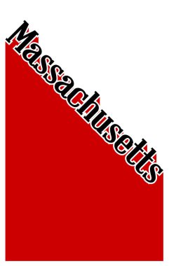 Massachusetts Eyaleti Açılı Gölge Metni
