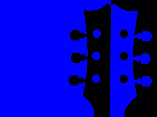 Röd och svart akustisk gitarr Headstock — Stock vektor