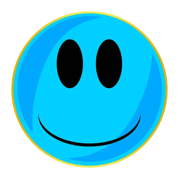 Blue Smile Face Button Isolated — Stock Vector