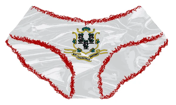 Connecticut Stato bandiera Icone Mutandine — Vettoriale Stock
