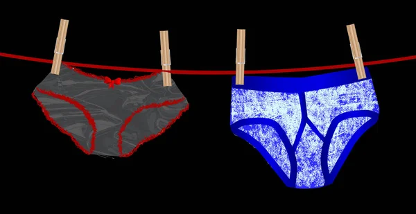 Çamaşır İpi Günü İç Çamaşırları — Stok Vektör