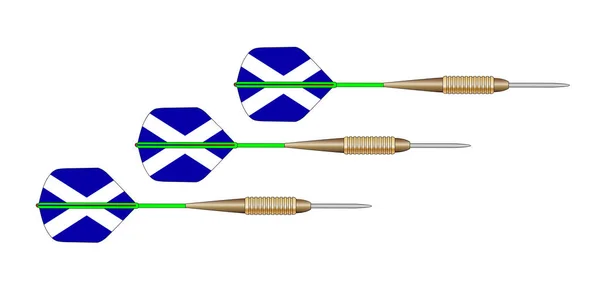 Schottland weiß und blau Kreuz Flagge Dart-Set — Stockvektor