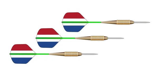 Jeu de fléchettes blanches et bleues Ntherlands — Image vectorielle