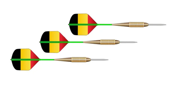 Bélgica Bandeira Dart Set — Vetor de Stock