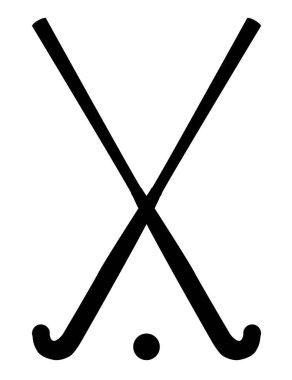 Siyah Siluette Saha Hokeyi Sopaları ve Topu