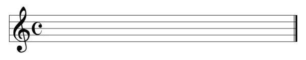 Bannière Web de notation musicale Trebble Clef — Image vectorielle