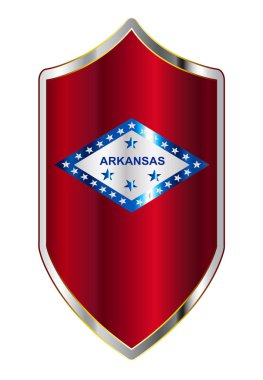 Arkansas Eyalet Bayrağı Haçlı Stili Kalkanında