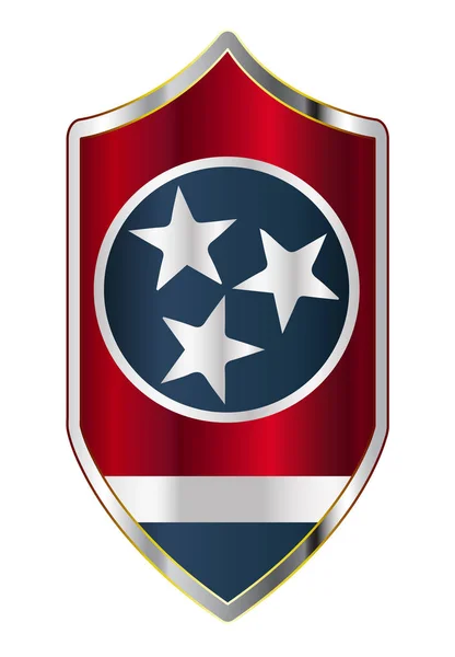 Tennessee State Flag op een kruisvaarder Style Shield — Stockvector