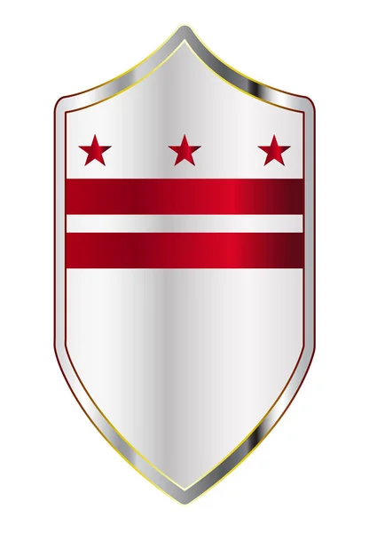 Washington DC State Flag op een kruisvaardersstijl schild — Stockvector
