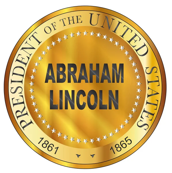 Abraham Lincoln Metallstempel — Stockvektor