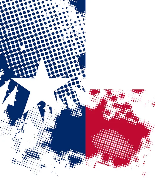 Grunge blanc demi-ton drapeau de l'État du Texas Arrière-plan — Image vectorielle