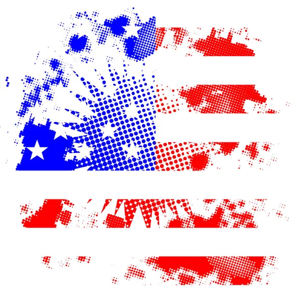 Blanc demi-ton Grunge drapeau des États-Unis Arrière-plan — Image vectorielle