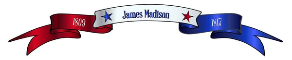 Usa röd vit och blå James Madison band Banner — Stock vektor
