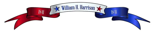 Usa röd vit och blå William H Harrison band Banner — Stock vektor
