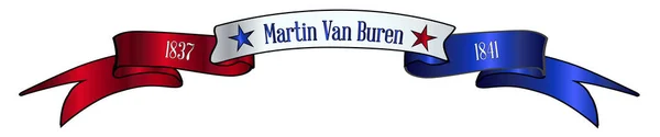 Usa Red White and Blue Martin Van Buren Ribbon Banner — Stockový vektor
