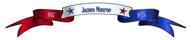 Usa Kırmızı Beyaz ve Mavi James Monroe Kurdele Bayrağı