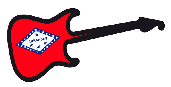 Arkansas Bandiera elettrica Chitarra — Vettoriale Stock