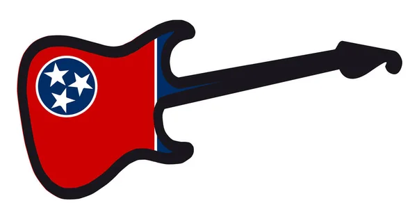 Τενεσί μέλος ηλεκτρική κιθάρα σημαία — Διανυσματικό Αρχείο