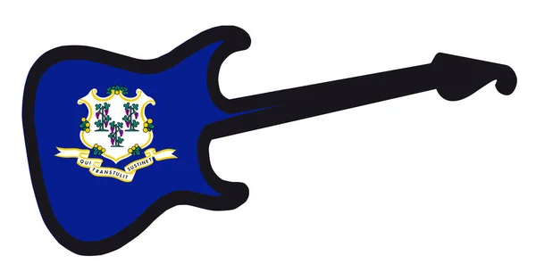Connecticut elektrische vlag gitaar — Stockvector