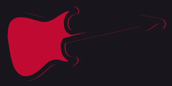 红色复制空间摘要隔离吉他轮廓 — 图库矢量图片