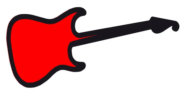 Espaço cópia vermelha isolado guitarra silhueta — Vetor de Stock