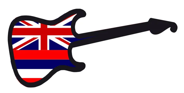 Hawaii Electric Flag Guitar — Stock Vector