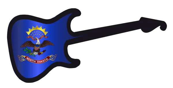 North Dakota State elektrisk flagga gitarr — Stock vektor