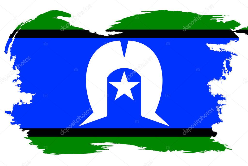 Torres Strait Islander Flag Border Grunge