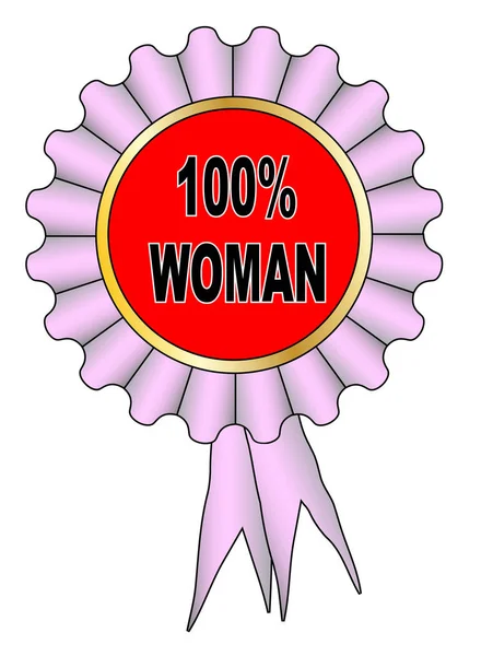 100 por ciento Roseta mujer — Vector de stock